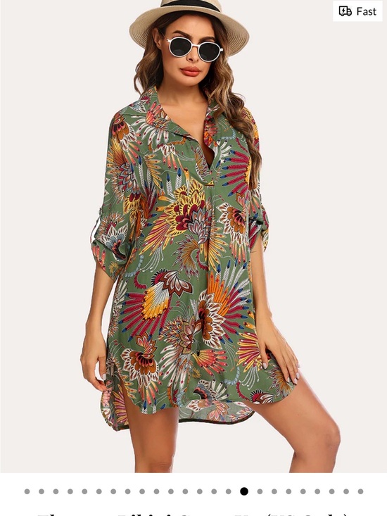 Ekouaer Other - NWT Swim Cover-Up/ Dress/ Tunic Feather Prrint